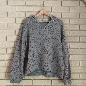 Lucky Brand Gray Hoodie with Red Floral Design